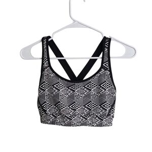 VSX Black and White Geometric Sports Bra